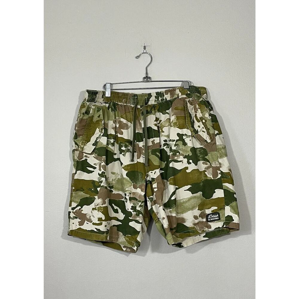 DEUS EX MACHINA Camouflage Size XL Gale Camo Field Print Drawstring Shorts‎